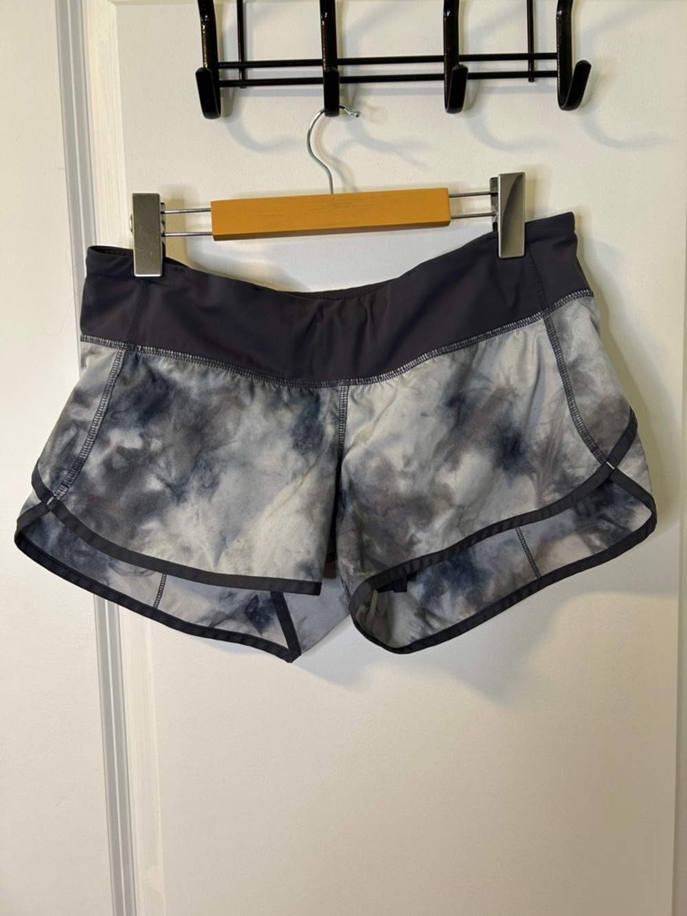 117. lululemon athletica Gray & Black Tie-Dye Athletic Shorts